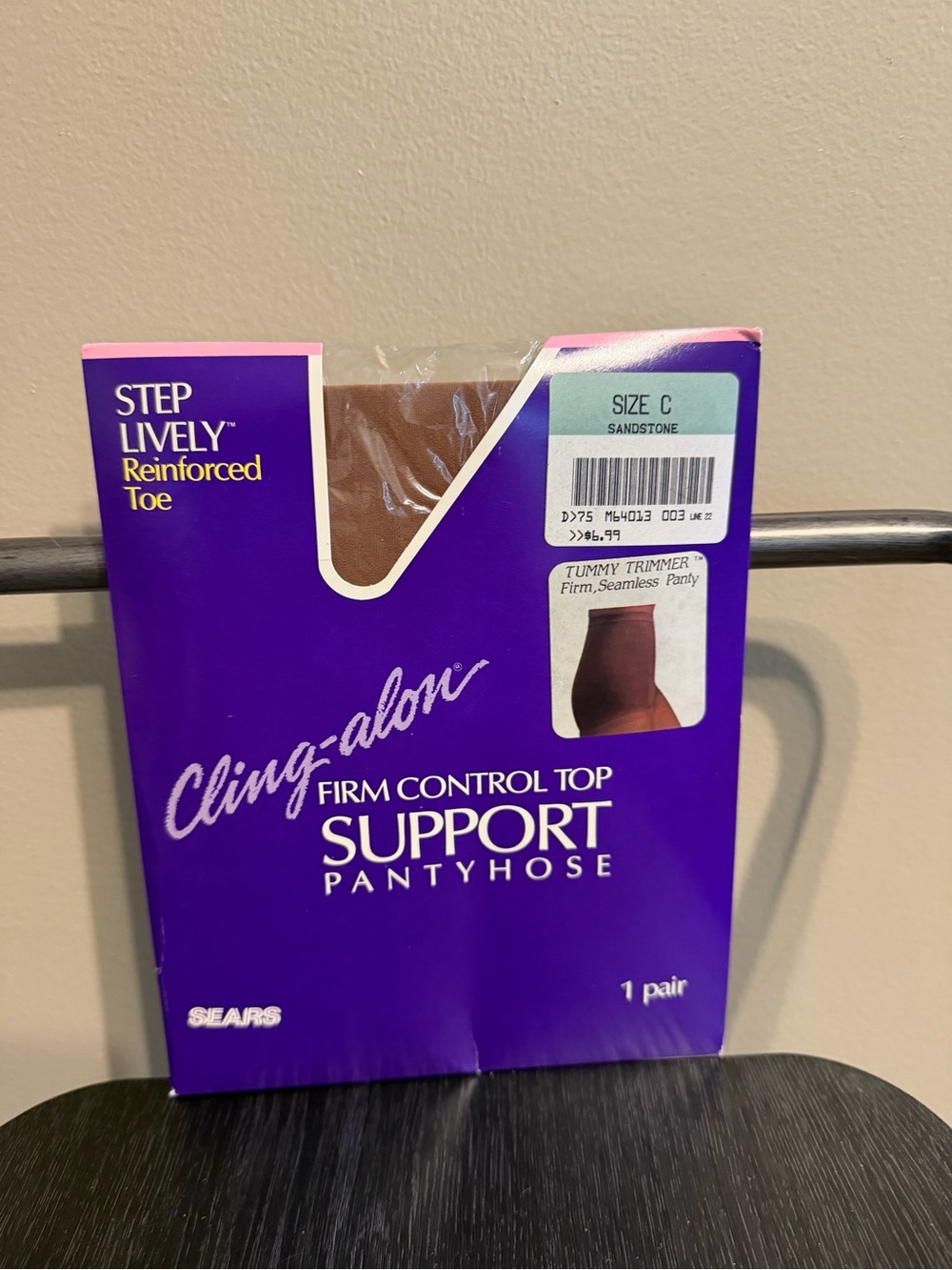 Vintage Sears Cling-alon Support Pantyhose Size C Sandstone NOS